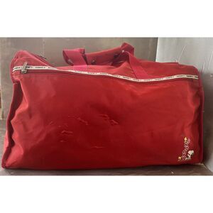 Vintage‎ Red Snoopy Duffle Bag Kids Gym Travel Peanuts United Feature Syndicate